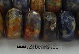 CSO767 15.5 inches 10*18mm faceted rondelle orange sodalite beads