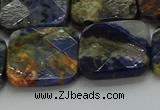 CSO784 15.5 inches 20*20mm faceted square orange sodalite beads