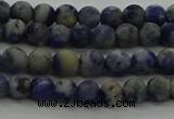 CSO800 15.5 inches 4mm round matte orange sodalite gemstone beads