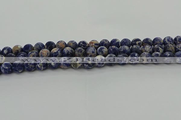 CSO803 15.5 inches 10mm round matte orange sodalite gemstone beads