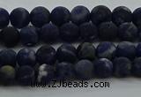 CSO810 15.5 inches 4mm round matte sodalite gemstone beads