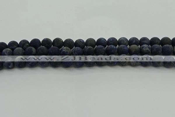 CSO813 15.5 inches 10mm round matte sodalite gemstone beads