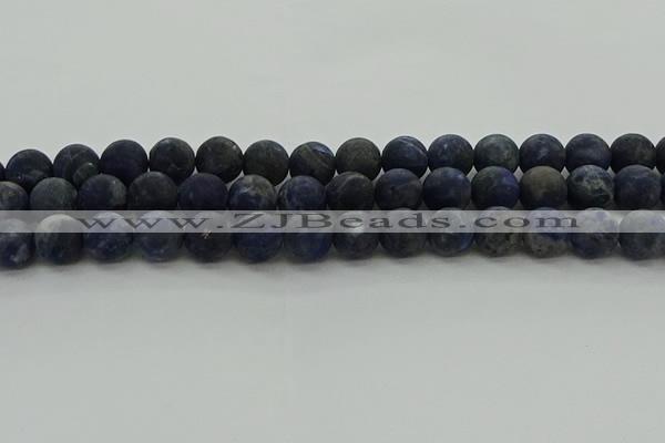 CSO814 15.5 inches 12mm round matte sodalite gemstone beads