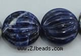 CSO84 15.5 inches 25mm flat round sodalite gemstone beads wholesale