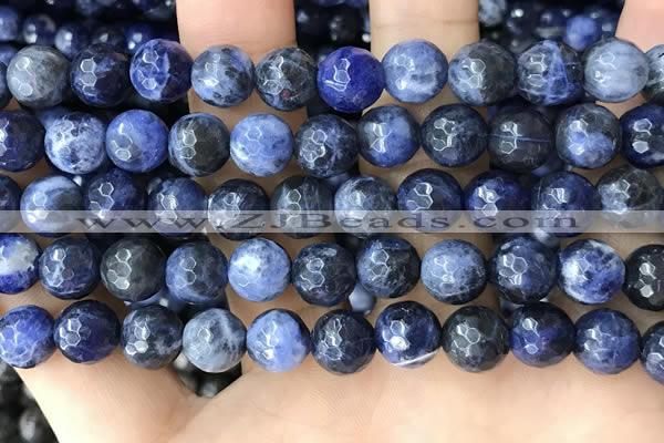 CSO848 15 inches 10mm faceted round sodalite beads wholesale