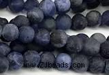 CSO925 15 inches 4mm round matte sodalite beads