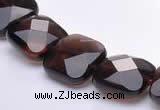 CSQ08 8*8mm faceted square natural smoky quartz beads Wholesale