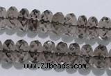 CSQ111 7*12mm faceted rondelle grade AA natural smoky quartz beads