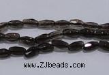 CSQ112 4*7mm faceted rice grade AA natural smoky quartz beads