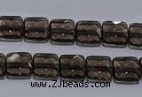 CSQ120 10*10mm facetad square grade AA natural smoky quartz beads