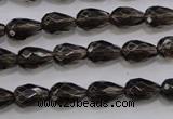 CSQ135 8*12mm faceted teardrop grade AA natural smoky quartz beads