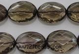 CSQ211 15*20mm faceted oval grade AA natural smoky quartz beads