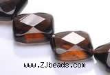 CSQ23 AB grade 16*16mm faceted rhombic natural smoky quartz bead