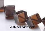 CSQ24 AB grade 10*10mm cube natural smoky quartz beads wholesale