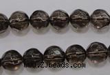 CSQ240 15.5 inches 10mm faceted round grade AA natural smoky quartz beads