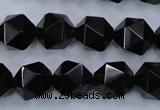 CSQ355 15.5 inches 14mm faceted nuggets smoky quartz beads