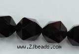 CSQ356 15.5 inches 16mm faceted nuggets smoky quartz beads