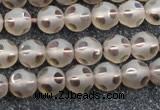 CSQ502 15.5 inches 8mm faceted round matte smoky quartz beads