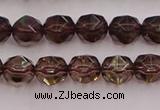 CSQ526 15.5 inches 6mm faceted nuggets smoky quartz gemstone beads