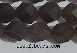 CSQ534 15.5 inches 12mm faceted nuggets matte smoky quartz beads