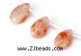 CSS06 10*15mm flat teardrop natural indian sunstone beads