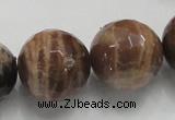 CSS103 15.5 inches 22mm faceted round natural sunstone beads wholesale