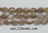 CSS105 15.5 inches 6*8mm faceted oval natural sunstone beads wholesale