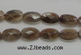 CSS106 15.5 inches 8*12mm faceted oval natural sunstone beads wholesale