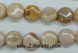 CSS203 15.5 inches 12mm flat round natural sunstone beads