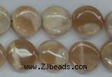 CSS228 15.5 inches 16mm flat round natural sunstone beads