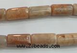 CSS252 15.5 inches 8*15mm column natural sunstone beads