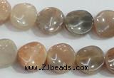CSS255 15.5 inches 14mm twisted coin natural sunstone beads