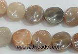 CSS255 15.5 inches 14mm twisted coin natural sunstone beads