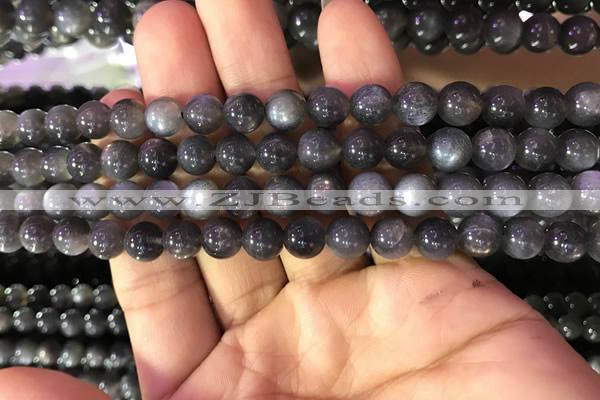 CSS316 15.5 inches 8mm round black sunstone gemstone beads