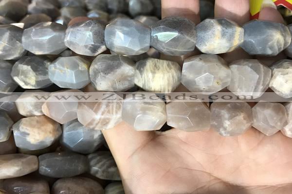 CSS406 15.5 inches 12*16mm - 15*20mm faceted nuggets sunstone beads