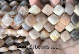 CSS430 15.5 inches 14*14mm diamond sunstone beads wholesale