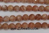 CSS502 15.5 inches 7mm faceted round natural golden sunstone beads