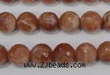 CSS506 15.5 inches 11mm faceted round natural golden sunstone beads