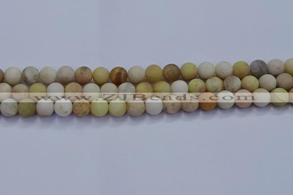 CSS623 15.5 inches 10mm round matte yellow sunstone gemstone beads