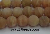 CSS652 15.5 inches 8mm round matte sunstone beads wholesale