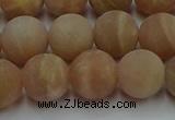 CSS654 15.5 inches 12mm round matte sunstone beads wholesale