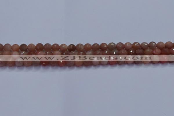 CSS671 15.5 inches 6mm faceted round sunstone gemstone beads