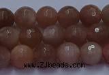 CSS672 15.5 inches 8mm faceted round sunstone gemstone beads