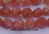 CSS682 15.5 inches 8mm faceted nuggets natural sunstone beads