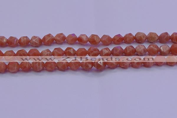 CSS683 15.5 inches 10mm faceted nuggets natural sunstone beads