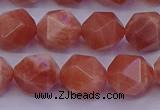 CSS684 15.5 inches 12mm faceted nuggets natural sunstone beads