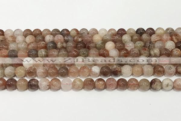 CSS800 15 inches 6mm round rainbow sunstone beads