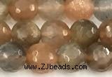 CSS826 15 inches 8mm faceted round sunstone beads