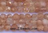 CSS836 15 inches 3mm faceted round golden sunstone beads