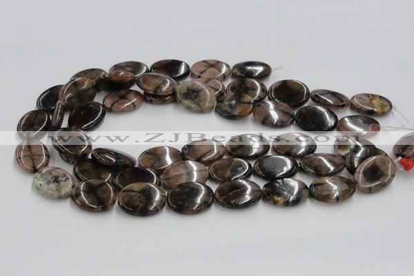 CST07 15.5 inches 18*25mm oval staurolite gemstone beads wholesale